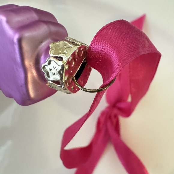 Hannah Montana Blown Glass Christmas Ornament Purple Guitar Glitter Disney - Picture 3 of 7